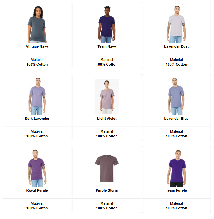 Bella Canvas 3001C - Unisex Cotton T-Shirt - Custom Logo - Full Front or Large Front Chest Print