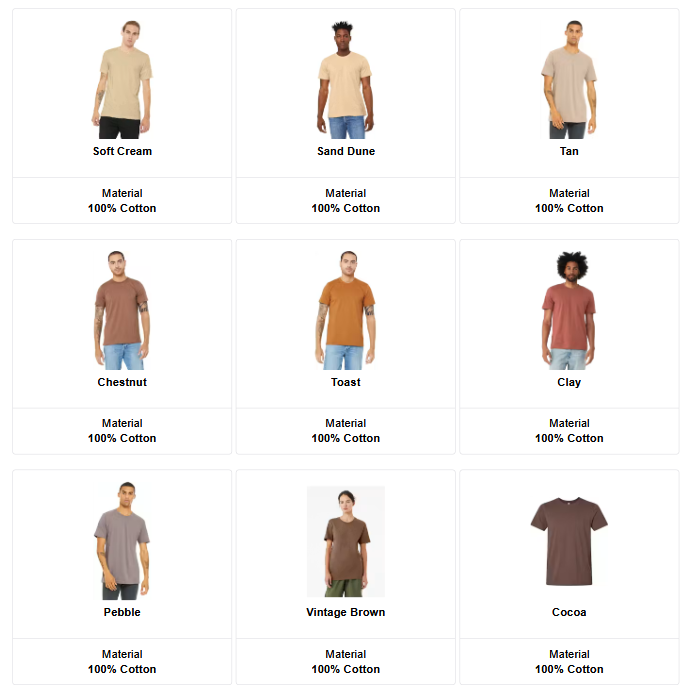 Bella Canvas 3001C - Unisex Cotton T-Shirt - Custom Logo - Full Front or Large Front Chest Print