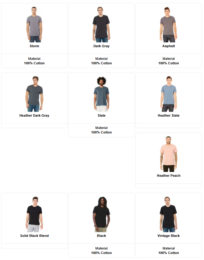 Bella Canvas 3001C - Unisex Cotton T-Shirt - Custom Logo - Full Front or Large Front Chest Print
