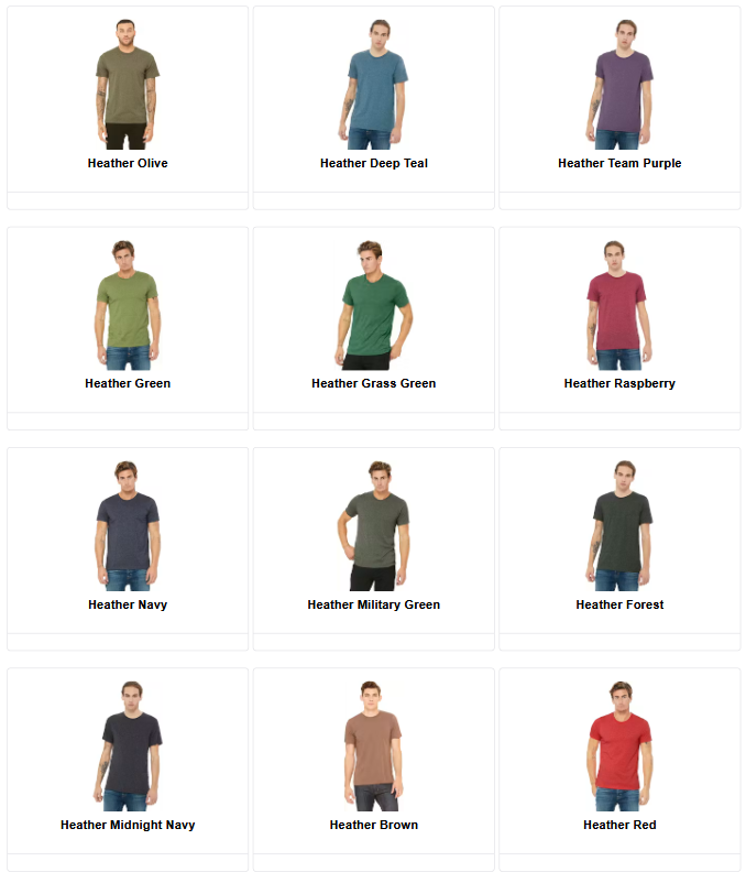 Bella Canvas 3001C - Unisex Cotton T-Shirt - Custom Logo - Full Front or Large Front Chest Print