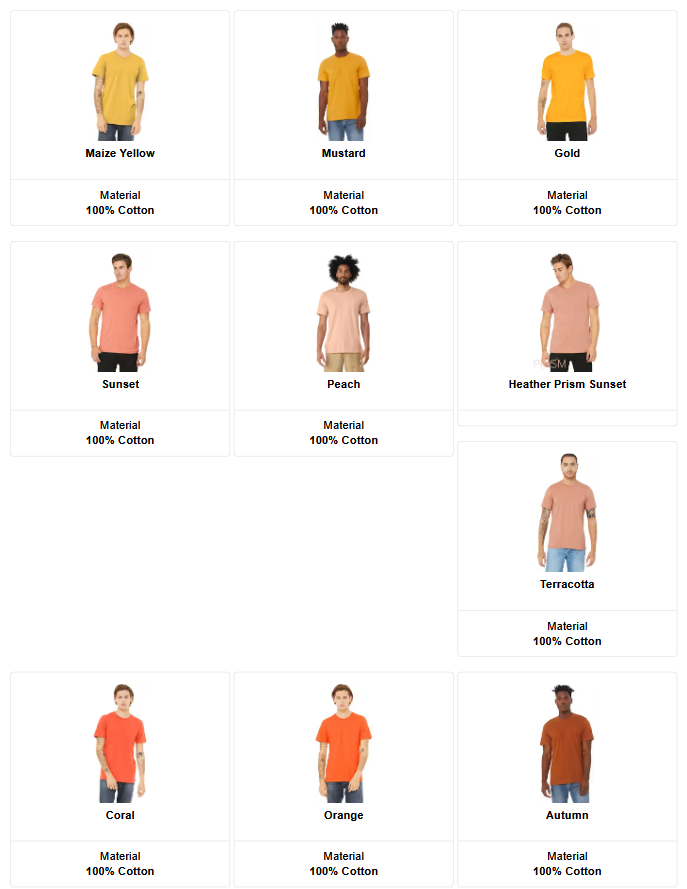 Bella Canvas 3001C - Unisex Cotton T-Shirt - Custom Logo - Full Front or Large Front Chest Print