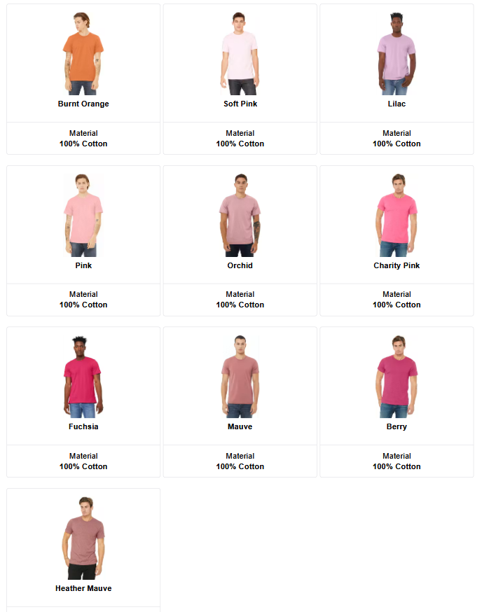 Bella Canvas 3001C - Unisex Cotton T-Shirt - Custom Logo - Full Front or Large Front Chest Print