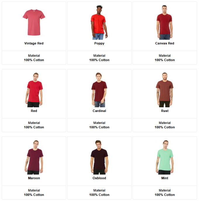 Bella Canvas 3001C - Unisex Cotton T-Shirt - Custom Logo - Full Front or Large Front Chest Print