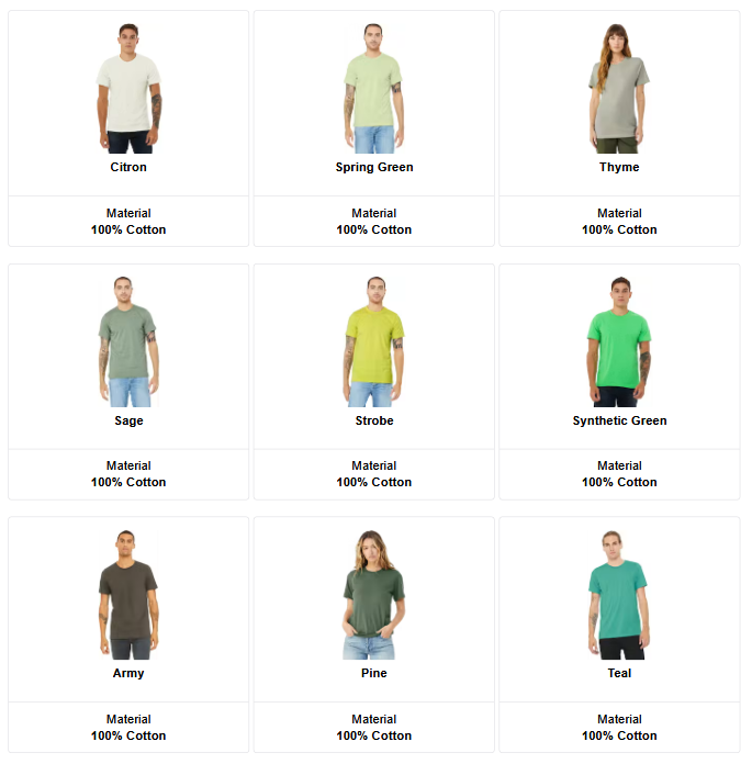 Bella Canvas 3001C - Unisex Cotton T-Shirt - Custom Logo - Full Front or Large Front Chest Print