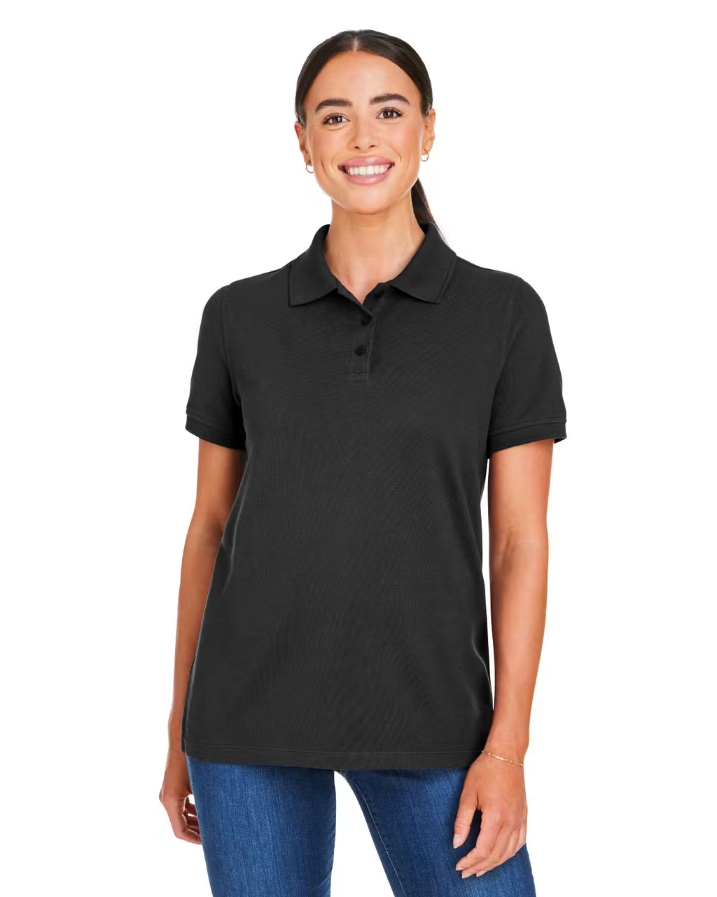 Harriton M205W - Women's Valiant Cotton Snag Protect Polo - Custom Logo - 4" LEFT CHEST EMBROIDERED