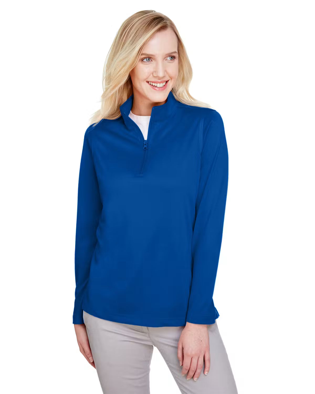 Harriton M748W - Women's Advantage Snag Protection Plus IL Quarter-Zip - Custom Logo - 4" Left Chest Print