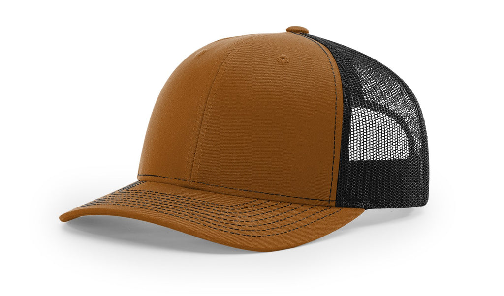 Richardson 112 Classic 6-Panel Trucker Hat – Caramel/Black - Customized with Your Logo
