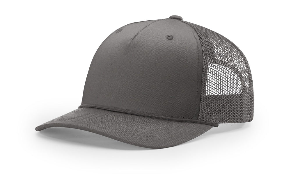 Richardson 112FPR Five Panel Rope Hat – Charcoal/Charcoal - Customized with Your Logo