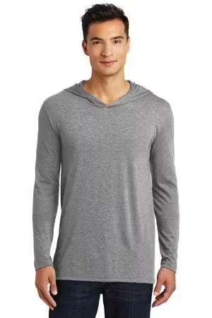 District DM139 - Unisex Perfect Tri Long Sleeve Hoodie - Custom Logo - 4" Left Chest Print (Copy)