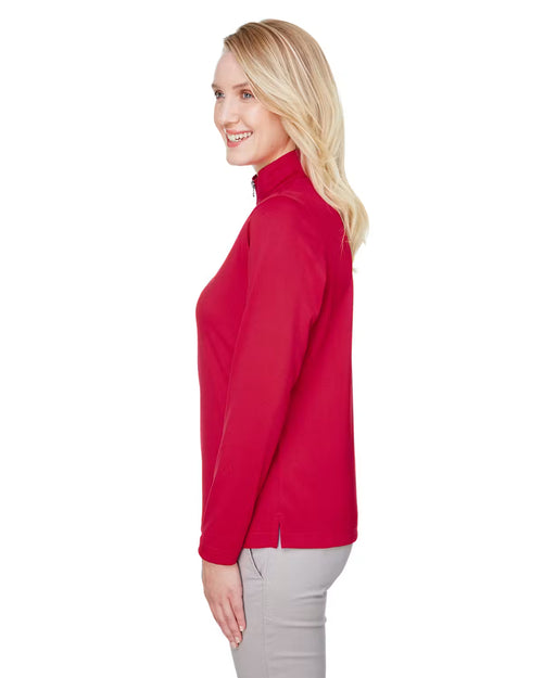 Harriton M748W - Women's Advantage Snag Protection Plus IL Quarter-Zip - Custom Logo - 4" Left Chest Print