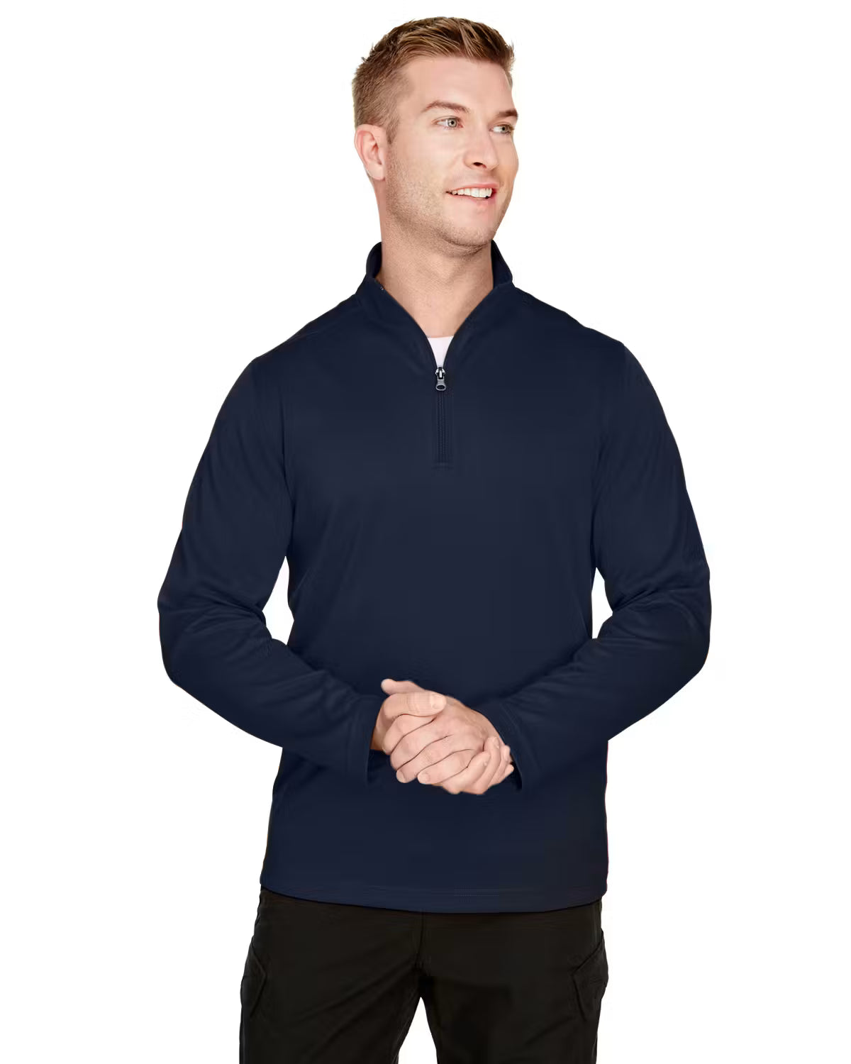 Harriton M748 - Men's Advantage Snag Protection Plus IL Quarter-Zip - Custom Logo - 4" LEFT CHEST PRINT