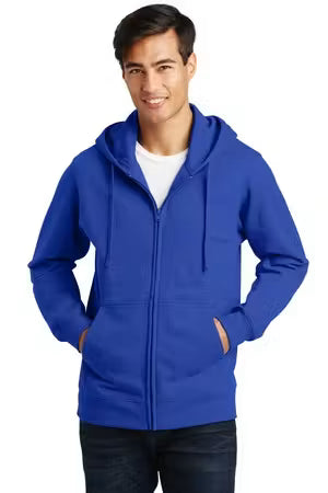 Port & Company PC850ZH - Unisex FF Fleece Full-Zip Hoodie - Custom Logo - 4" LEFT CHEST PRINT (Copy)