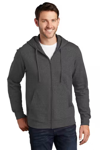 Port & Company PC850ZH - Unisex FF Fleece Full-Zip Hoodie - Custom Logo - 4" LEFT CHEST PRINT (Copy)