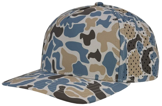 Zapped Blackhawk 5-Panel Laser Perf Hat –  Land and Sea Old School Camo - Customized with Your Logo