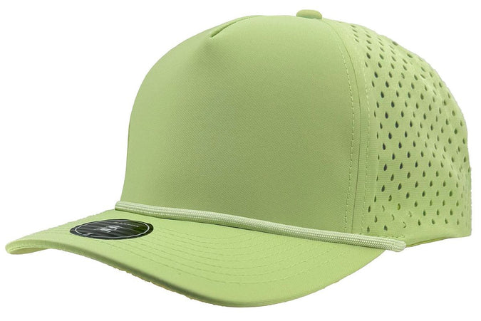 Zapped Blackhawk 5-Panel Rope Laser Perf Hat – Melon/Melon Rope - Customized with Your Logo