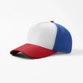 Foremost 6526 - 5 Panel Laser Performance Hat – R.Blue+White+Red - Customized with Your Logo