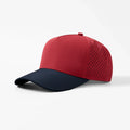 Foremost 6526 - 5 Panel Laser Performance Hat – Red+Navy - Customized with Your Logo