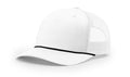 Richardson 112FPR Five Panel Rope Hat – White/Black - Customized with Your Logo