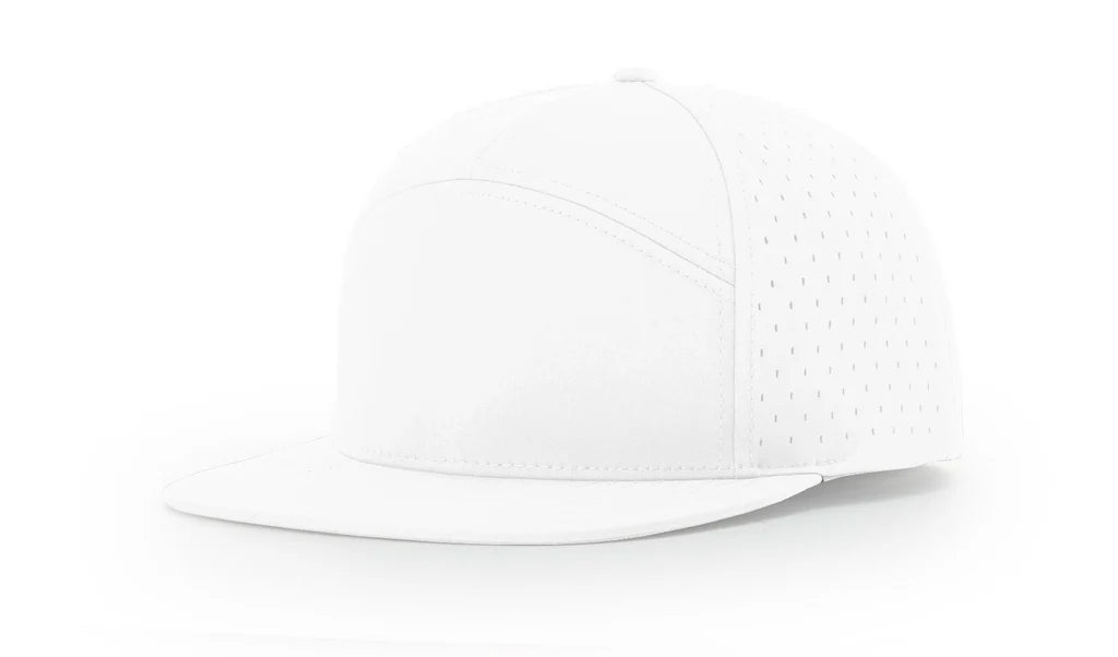 Richardson 169 Cannon Cap 7 Panel Performance Hat – White - Customized with Your Logo