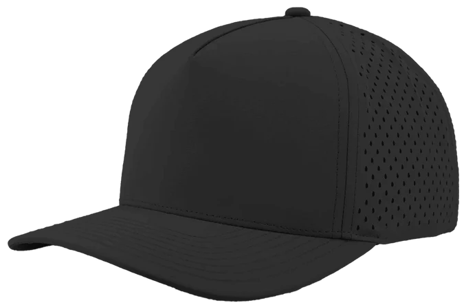 Zapped Blackhawk 5-Panel Laser Perf Hat – Black - Customized with Your Logo