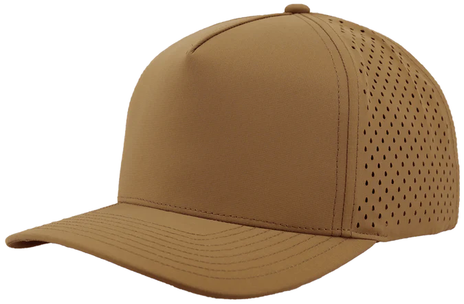 Zapped Blackhawk 5-Panel Laser Perf Hat –  Caramel - Customized with Your Logo