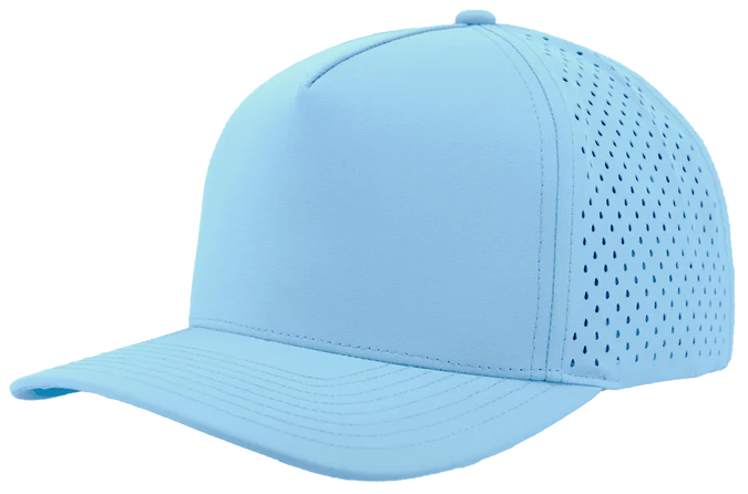 Zapped Blackhawk 5-Panel Laser Perf Hat –  Columbia Blue - Customized with Your Logo