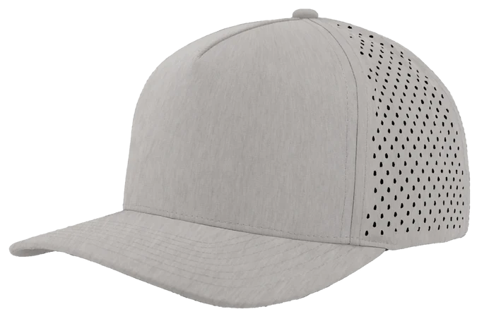 Zapped Blackhawk 5-Panel Laser Perf Hat –  Heather Grey - Customized with Your Logo