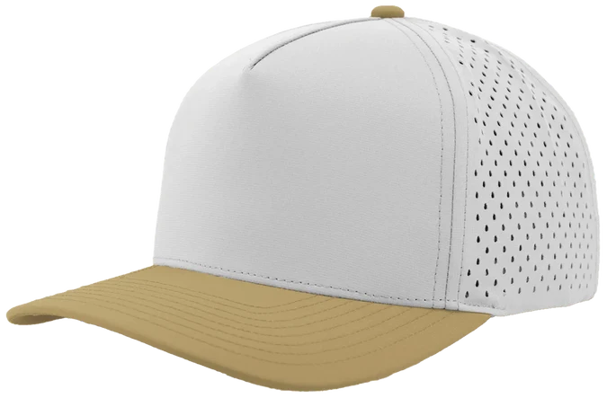 Zapped Blackhawk 5-Panel Laser Perf Hat –  Off White/Khaki - Customized with Your Logo