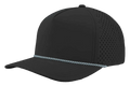 Zapped Blackhawk 5-Panel Rope Laser Perf Hat – Black/Light Blue Chainlink Rope - Customized with Your Logo
