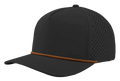 Zapped Blackhawk 5-Panel Rope Laser Perf Hat – Black/Orange Chainlink Rope - Customized with Your Logo