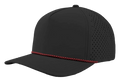Zapped Blackhawk 5-Panel Rope Laser Perf Hat – Black/Red Chainlink Rope - Customized with Your Logo