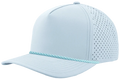 Zapped Blackhawk 5-Panel Rope Laser Perf Hat – Columbia Blue w Blue Chainlink Rope - Customized with Your Logo