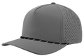 Zapped Blackhawk 5-Panel Rope Laser Perf Hat – Grey w Black Twisted Chainlink Rope - Customized with Your Logo