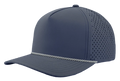Zapped Blackhawk 5-Panel Rope Laser Perf Hat – Light Navy w Black/White Chainlink Rope - Customized with Your Logo