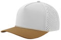 Zapped Blackhawk 5-Panel Rope Laser Perf Hat – Off White and Caramel w Chainlink Rope - Customized with Your Logo