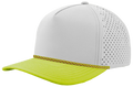 Zapped Blackhawk 5-Panel Rope Laser Perf Hat – Off White and Mellow Green w Geen/Red Chainlink Rope - Customized with Your Logo