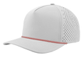 Zapped Blackhawk 5-Panel Rope Laser Perf Hat – Off White/ Red Chainlink- Customized with Your Logo