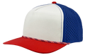 Zapped Blackhawk 5-Panel Rope Laser Perf Hat – Red/White/Blue w Chainlink Rope - Customized with Your Logo