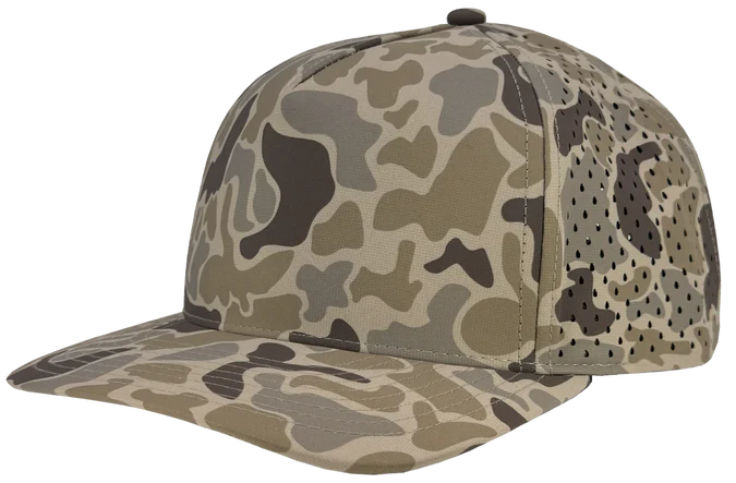 Zapped Blackhawk 5-Panel Laser Perf Hat – Desert Old School Camo - Customized with Your Logo